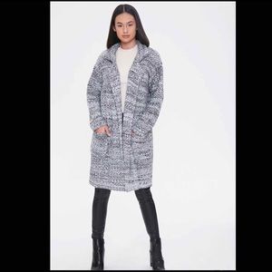 Forever 21 Gray knit longline blazer sweater coat
